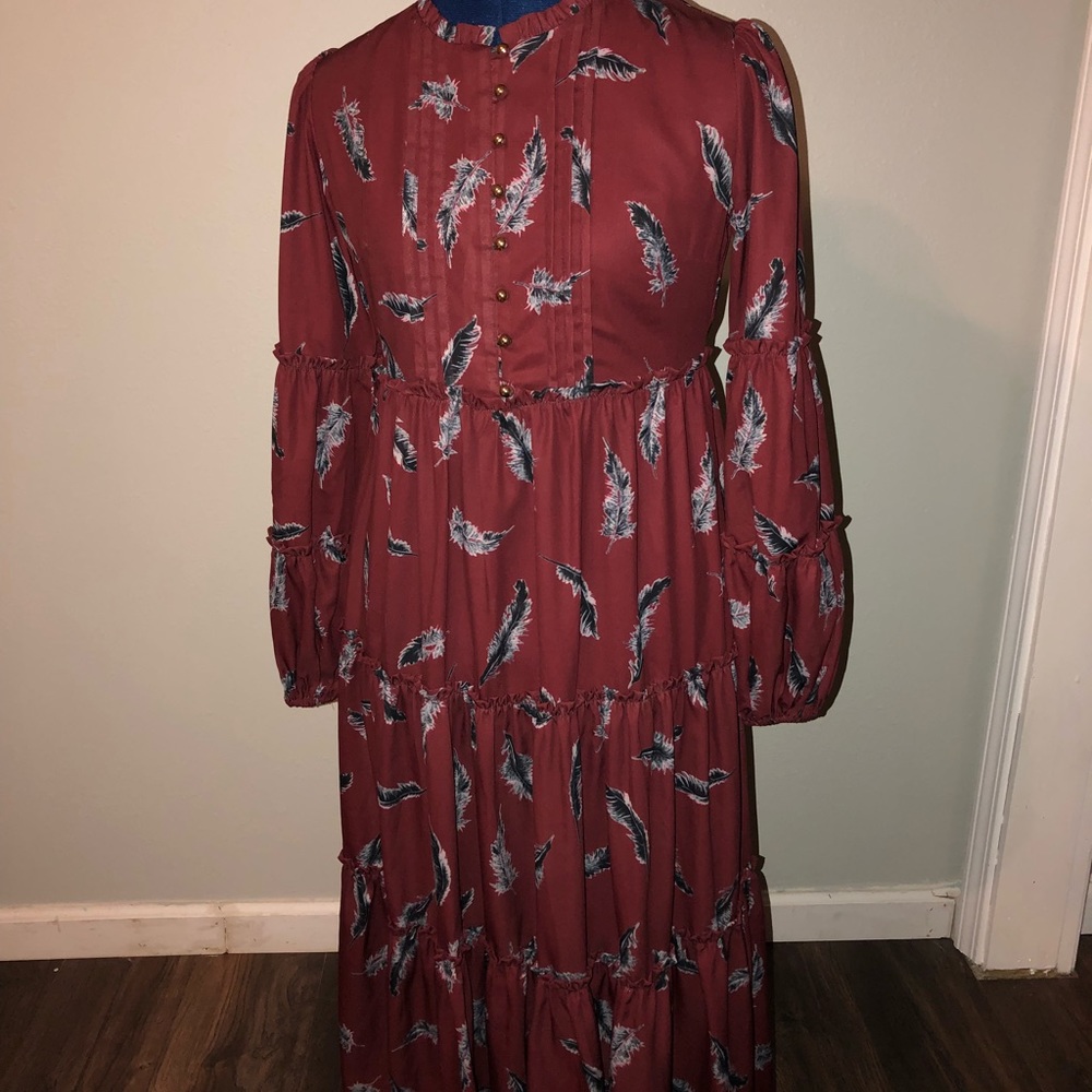 Feather midi dress